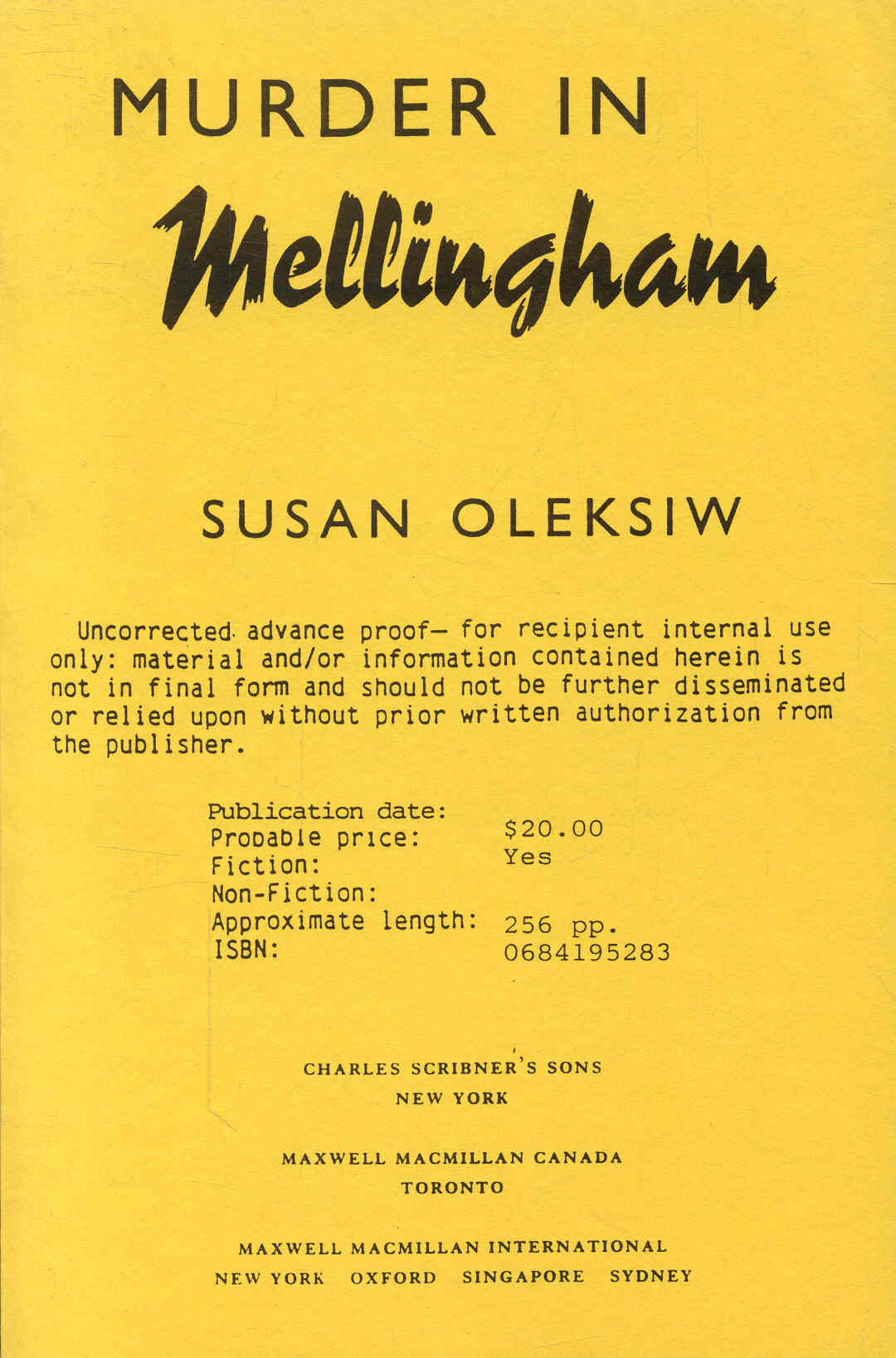 Murder in Mellingham