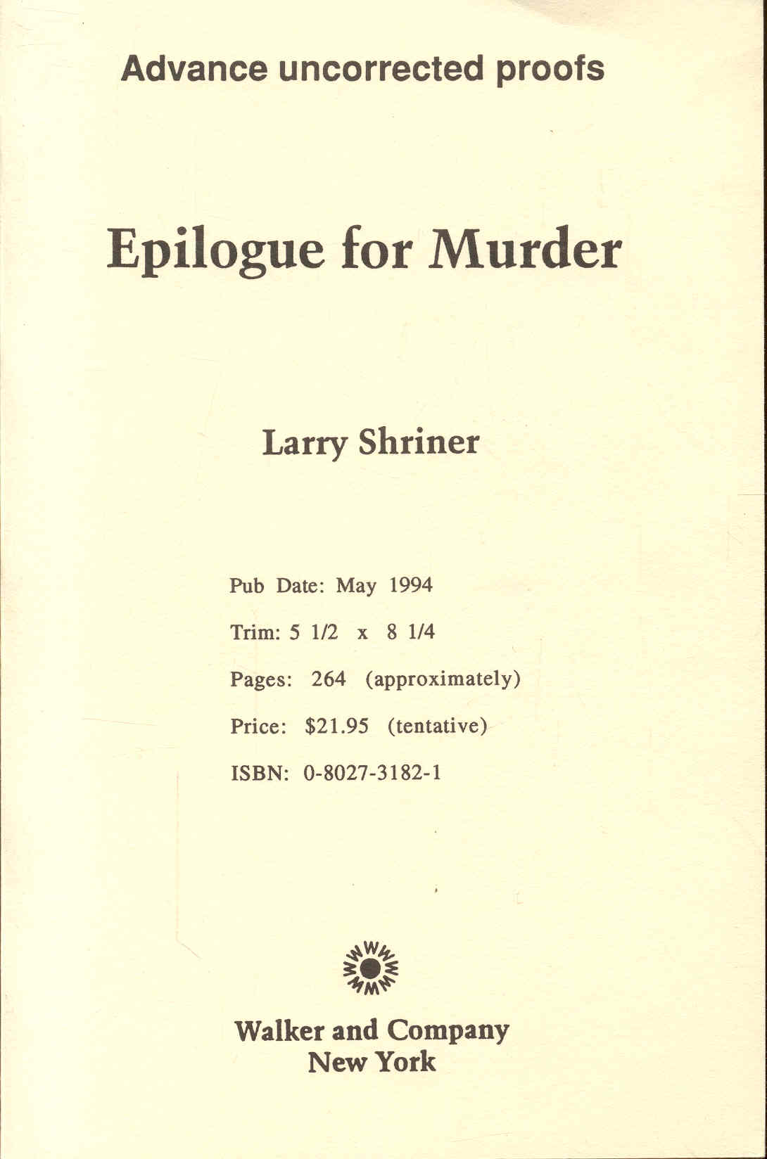 Epilogue for Murder
