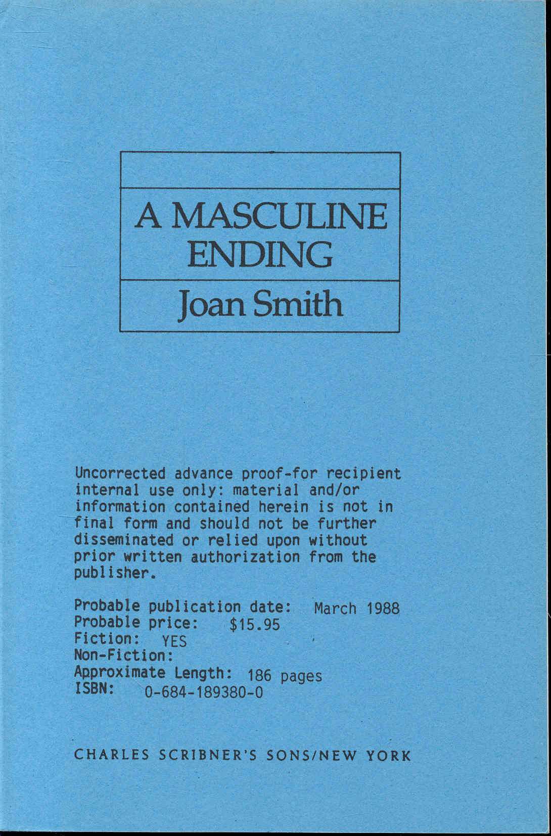 A Masculine Ending