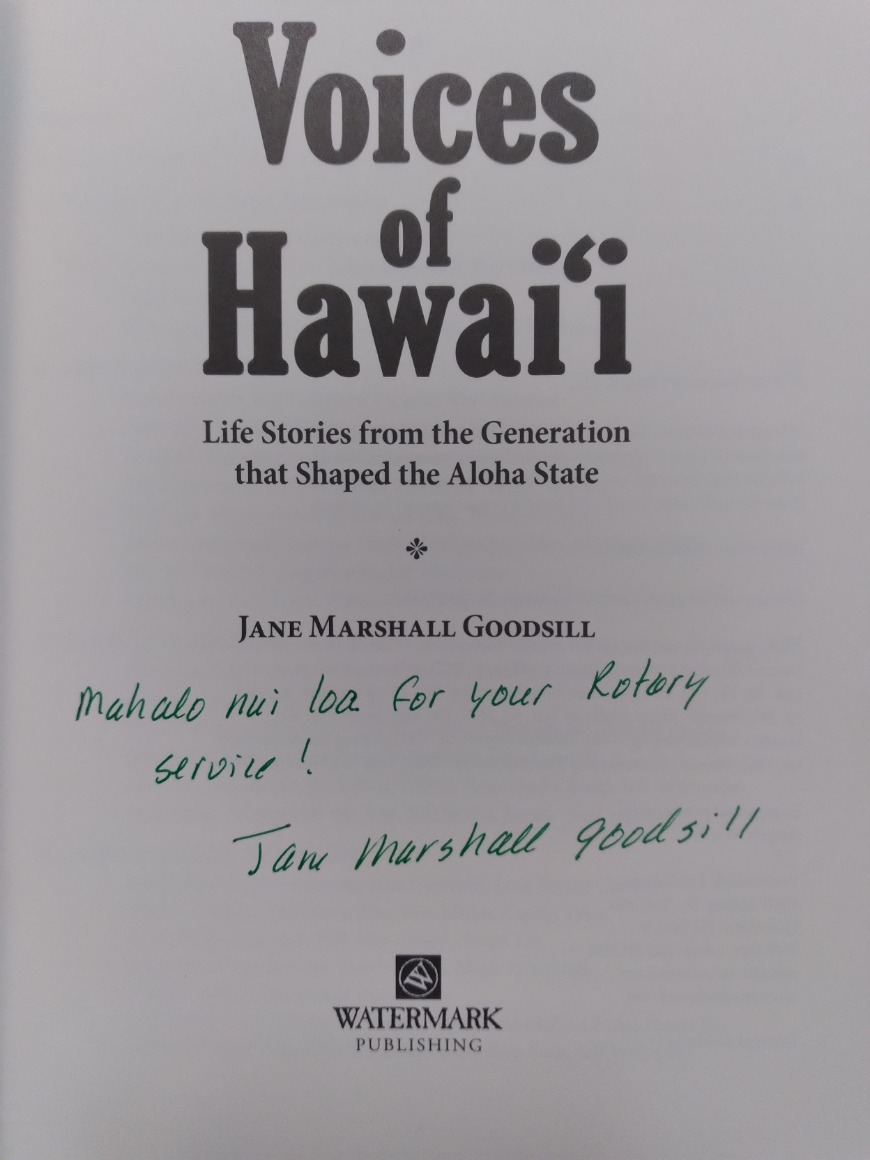 Voices of Hawaii: Life Stories from the Generation that Shaped the Aloha State