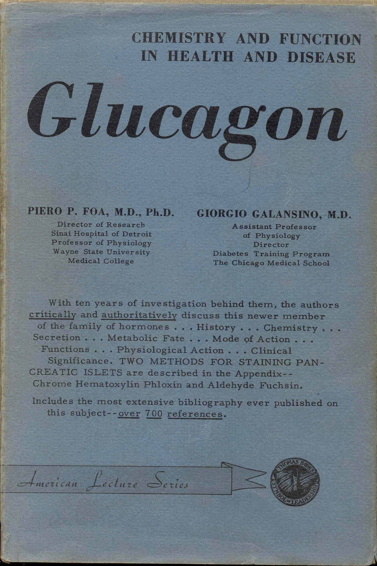 Glucagon: Chemistry and Function in Health and Disease