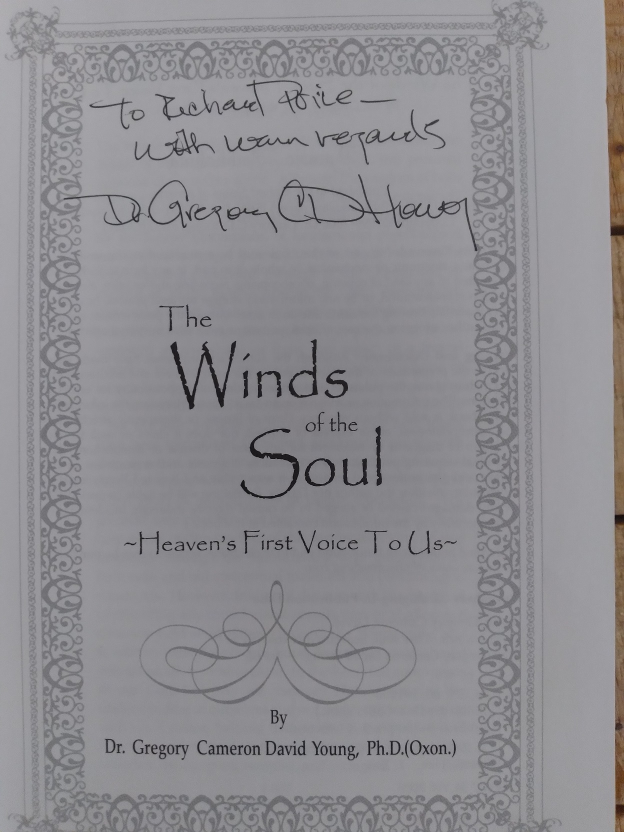 The Winds of the Soul : Heaven's First Voice to Us