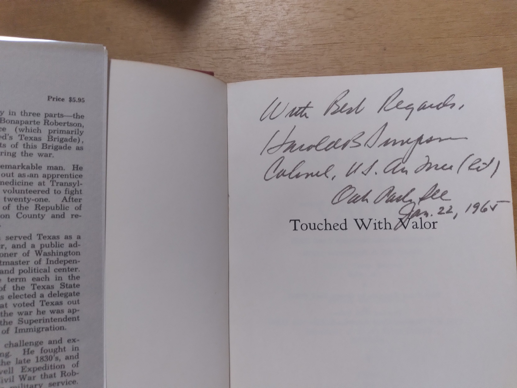 TOUCHED WITH VALOR: Civil War Papers and Casualty Reports of Hood's Texas Brigade