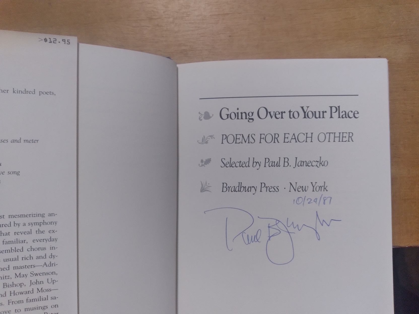 Going Over to Your Place: POEMS FOR EACH OTHER