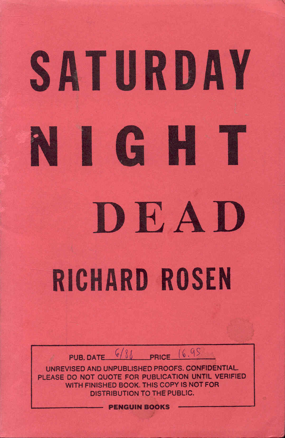 Saturday Night Dead