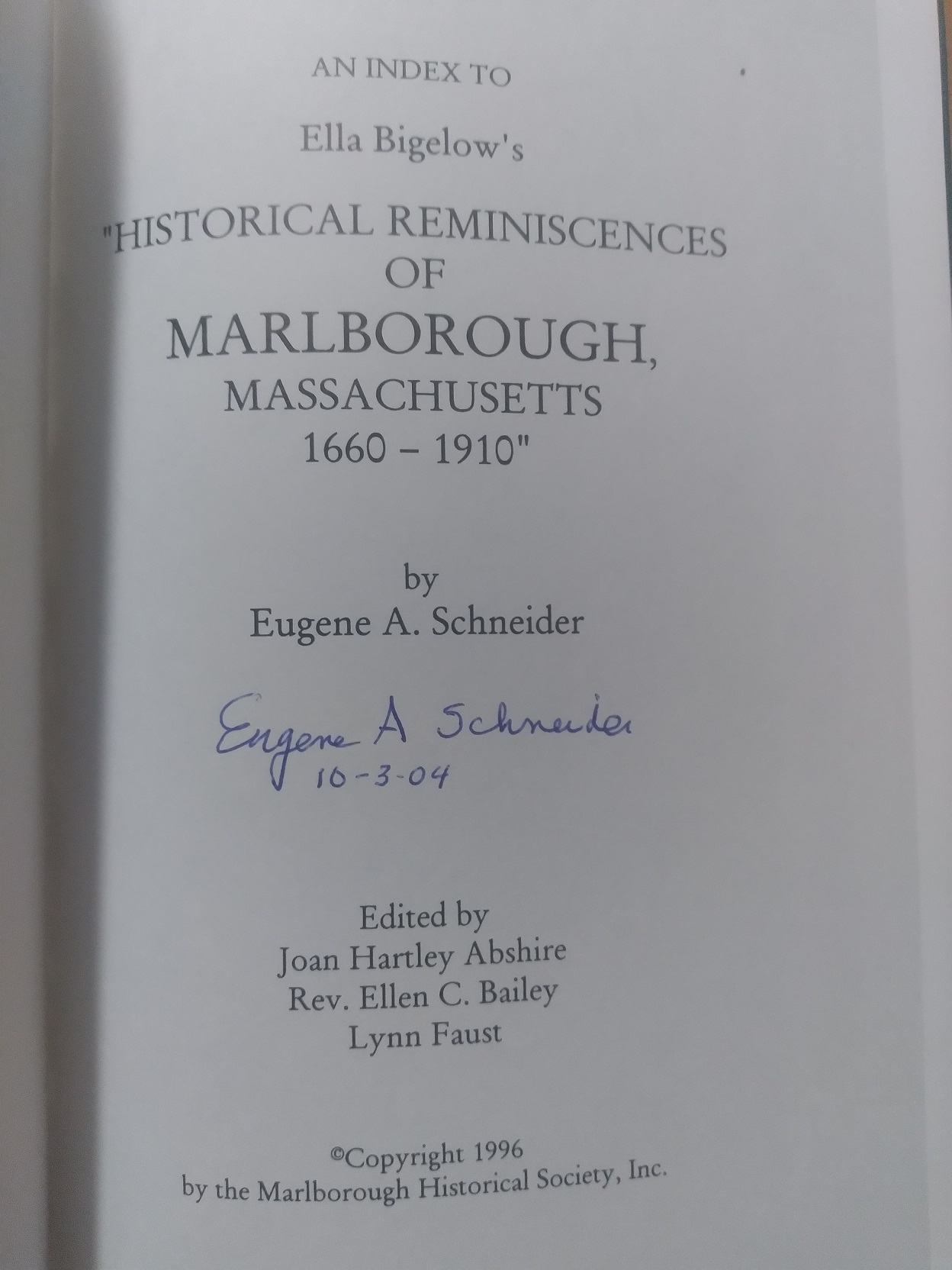 An Index to Ella Bigelow's 