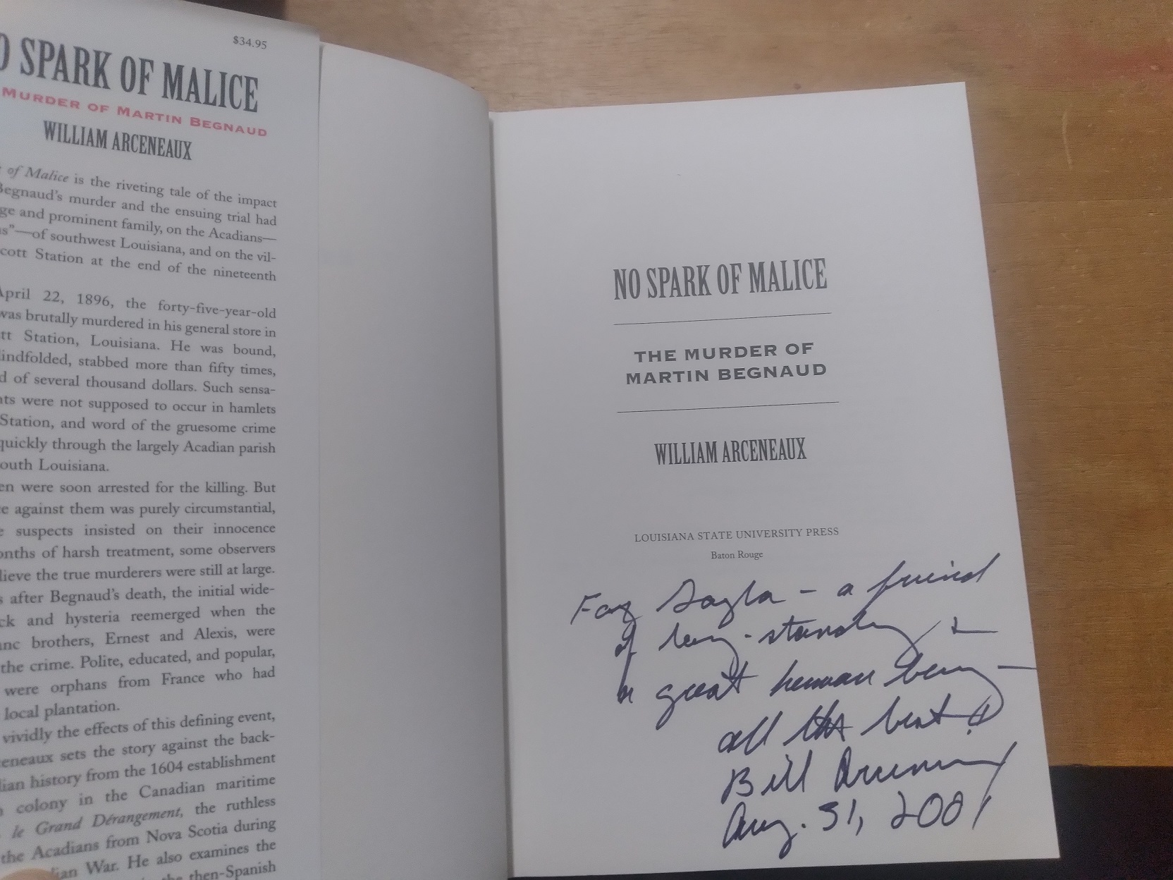 No Spark of Malice: The Murder of Martin Begnaud