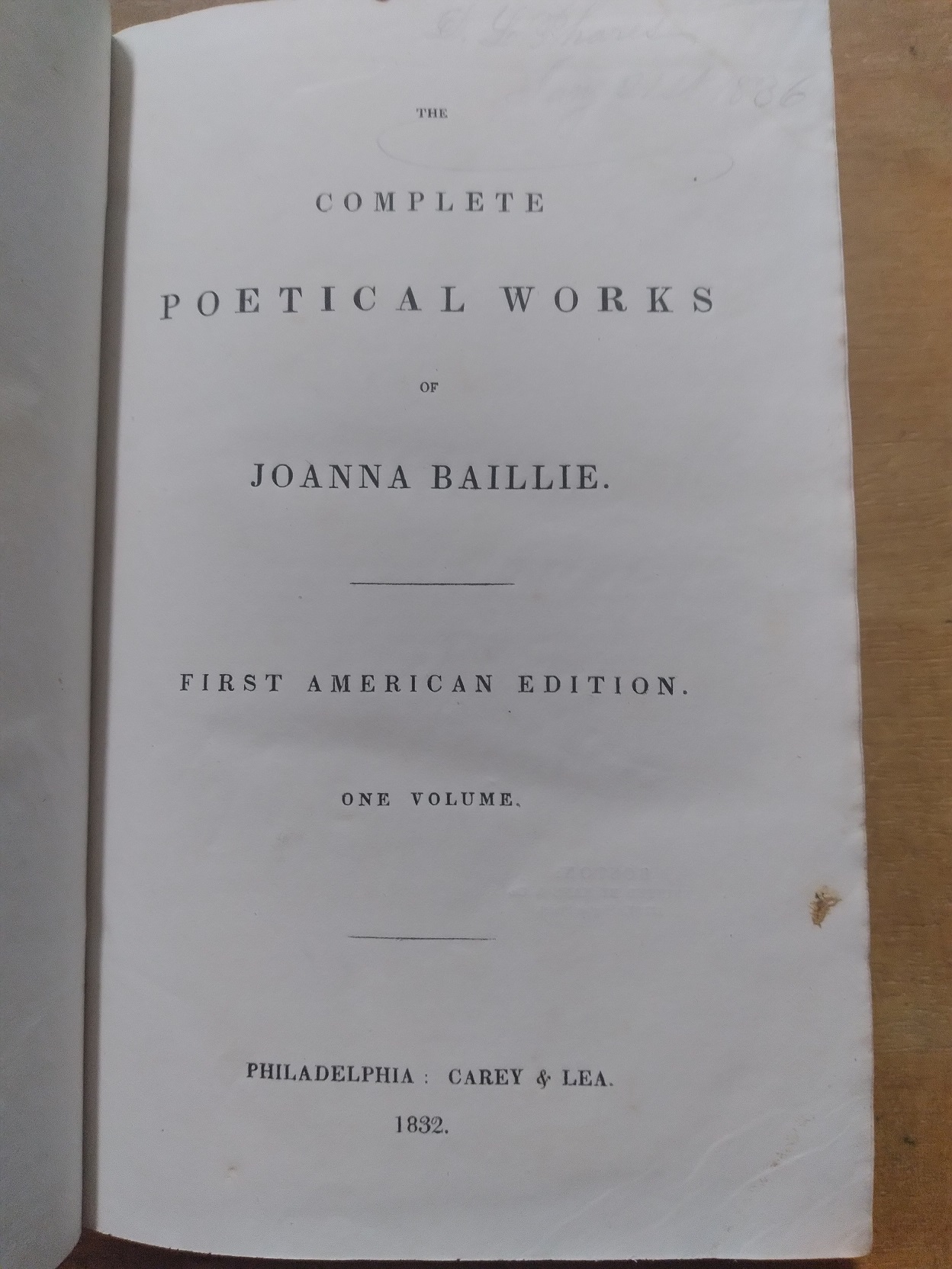 The Complete Poetical Works of Joanna Baillie (One Volume)