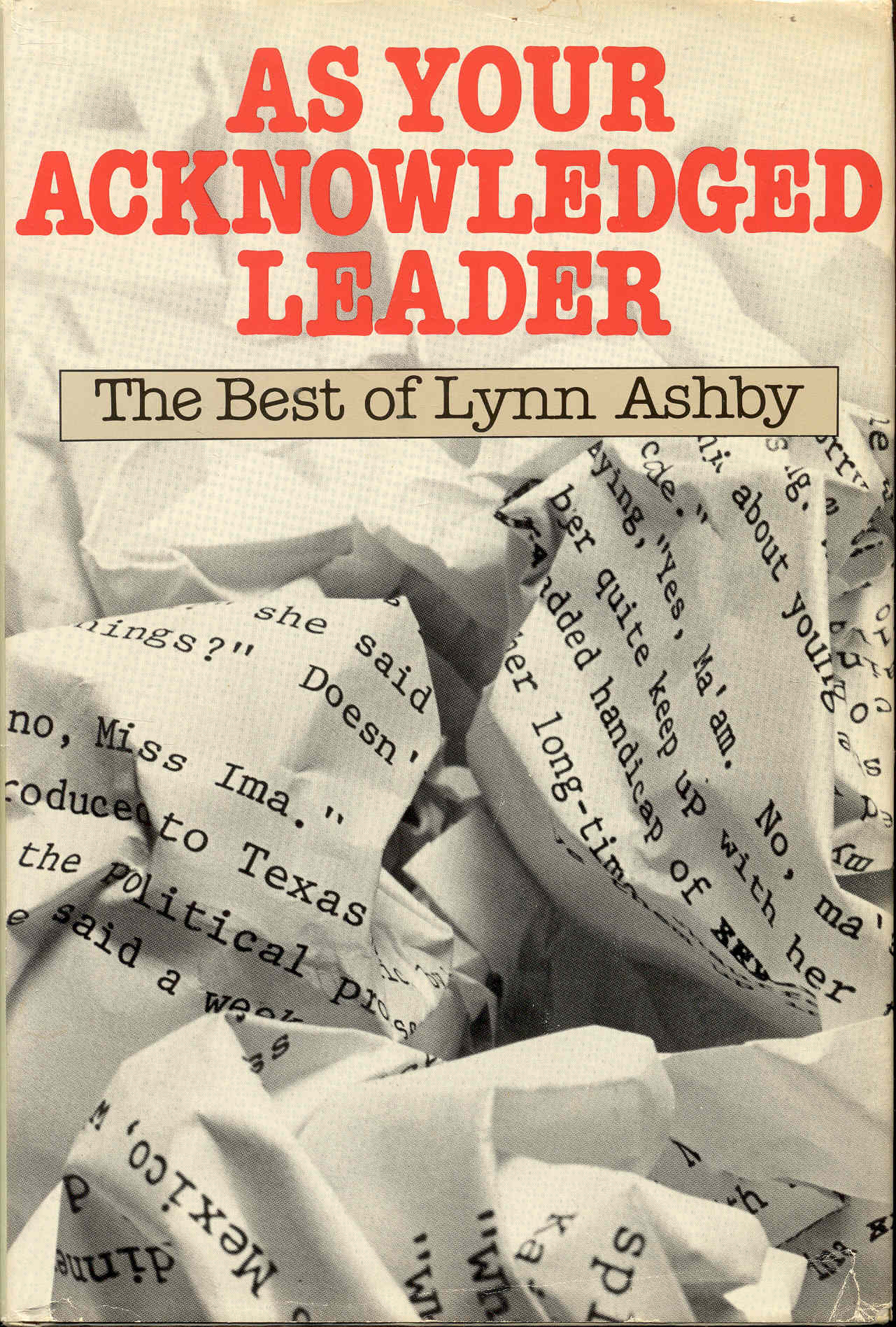 Image for As Your Acknowledged Leader the best of Lynn Ashby