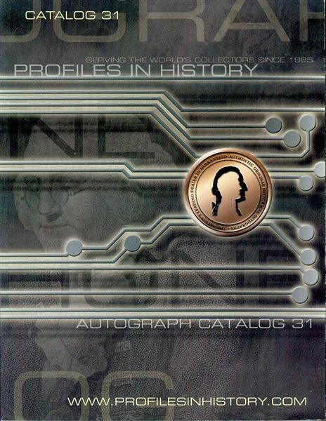Image for Profiles in History: Autograph Catalog 31
