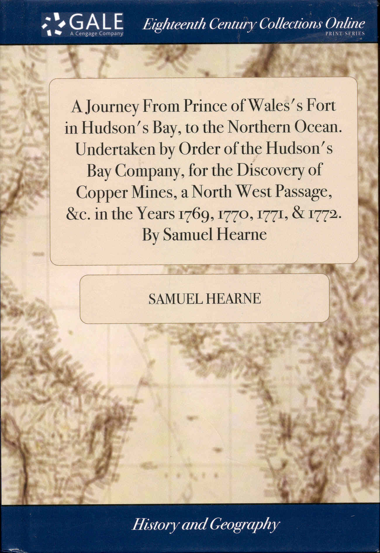 Image for A Journey From Prince of Wales's Fort in Hudson's Bay, to the Northern Ocean. Undertaken by Order of the Hudson's Bay Company, for the Discovery of Copper Mines, a North West Passage, &c. in the Years 1769, 1770, 1771, & 1772.