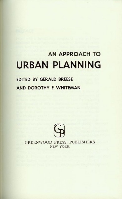 Image for An Approach to Urban Planning