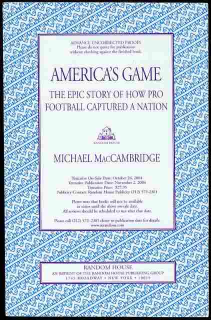 Image for America's Game: The Epic Story of How Pro Football Captured a Nation